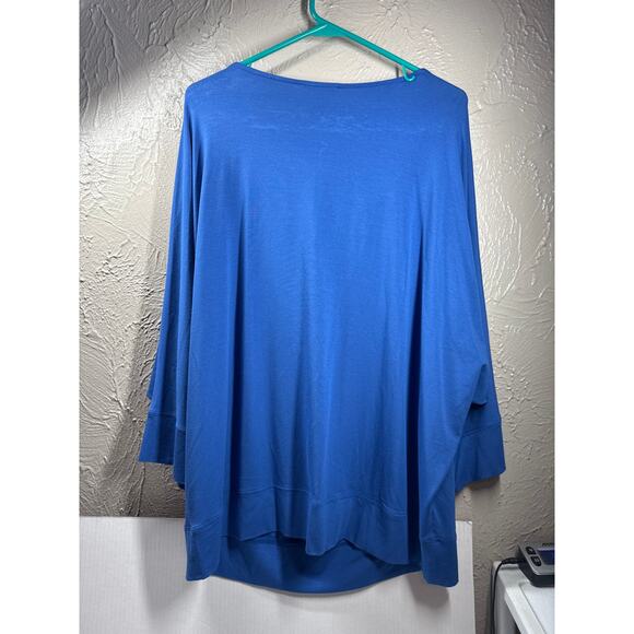Eileen Fisher Blue Cowl Neck Top 3/4 Dolman Sleeve Top Shirt Womens‎ Size XL - Picture 4 of 4